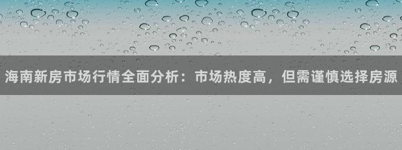 新宝5新宝6顺达：海南新房市场行情全面分析：市场热度高，但需