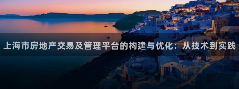 新宝5下载官方：上海市房地产交易及管理平台的构建与优化：从技